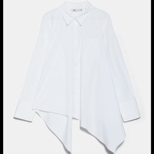 NWT Zara Asymmetric White Blouse